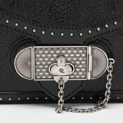 Alexander McQueen Black Embossed Patent Leather Top Handle Bag