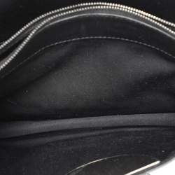 Alexander McQueen Black Embossed Patent Leather Top Handle Bag