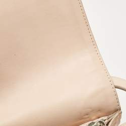 Alexander McQueen Blush Pink Python and Leather Skull Flap Bag