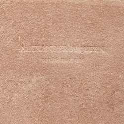 Pre Owned Alexander McQueen Black Croc Embossed Leather Skull Knuckle Clutch