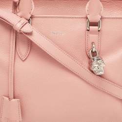 Alexander McQueen Pink Leather Skull Padlock Satchel