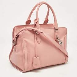 Alexander McQueen Pink Leather Skull Padlock Satchel