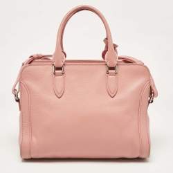 Alexander McQueen Pink Leather Skull Padlock Satchel