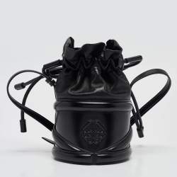 Alexander McQueen Black Leather The Soft Curve Bucket Bag