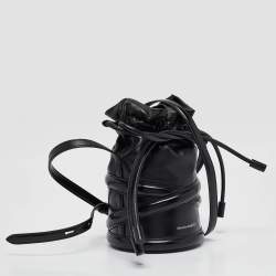 Alexander McQueen Black Leather The Soft Curve Bucket Bag