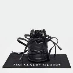 Alexander McQueen Black Leather The Soft Curve Bucket Bag