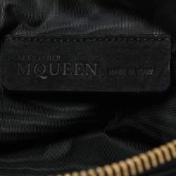 Pre Owned Alexander McQueen Black Suede Studded Zip Pouch