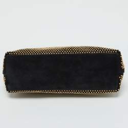Pre Owned Alexander McQueen Black Suede Studded Zip Pouch