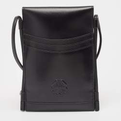 Alexander McQueen Black Leather Micro The Curve Crossbody Bag