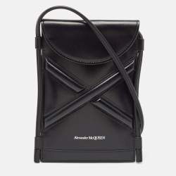 Alexander McQueen Black Leather Micro The Curve Crossbody Bag