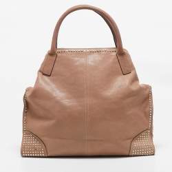 Alexander McQueen Beige Leather Large Studded De Manta Tote