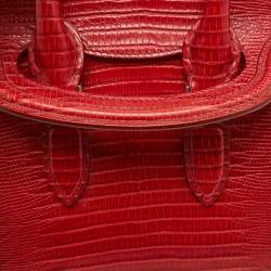 Alexander McQueen Red Lizard Heroine Satchel