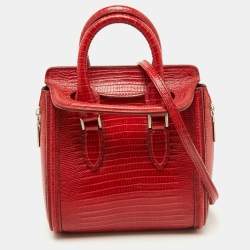Alexander McQueen Red Lizard Heroine Satchel
