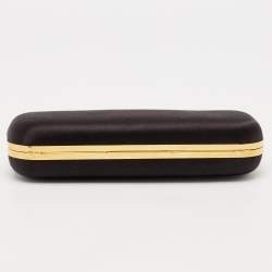 Pre Owned Alexander McQueen Black Satin Crystal Knuckle Duster Clutch