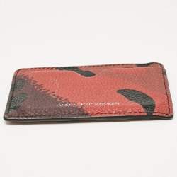 Alexander McQueen Red Camo Leather Dancing Skeleton Card Holder