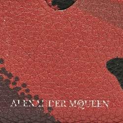 Alexander McQueen Red Camo Leather Dancing Skeleton Card Holder