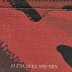 Alexander McQueen Red Camo Leather Dancing Skeleton Card Holder