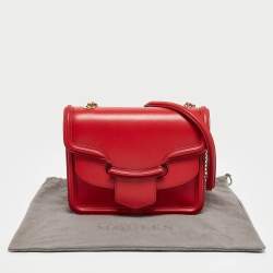 Alexander McQueen Red Leather Heroine Flap Shoulder Bag