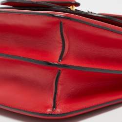 Alexander McQueen Red Leather Heroine Flap Shoulder Bag