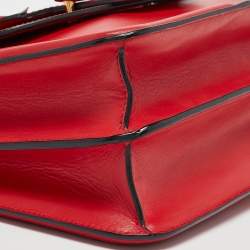 Alexander McQueen Red Leather Heroine Flap Shoulder Bag