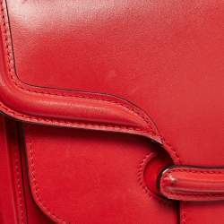 Alexander McQueen Red Leather Heroine Flap Shoulder Bag