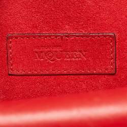 Alexander McQueen Red Leather Heroine Flap Shoulder Bag