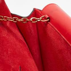 Alexander McQueen Red Leather Heroine Flap Shoulder Bag