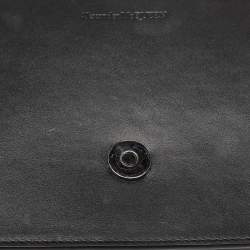 Pre Owned Alexander McQueen Black Leather Jewelled Flap Shoulder Bag