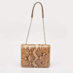 Alexander McQueen Brown Python Heroine Chain Shoulder Bag