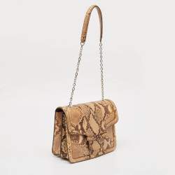 Alexander McQueen Brown Python Heroine Chain Shoulder Bag