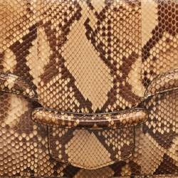 Alexander McQueen Brown Python Heroine Chain Shoulder Bag
