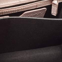 Alexander McQueen Pink Croc Embossed Leather Knuckle Flap Shoulder Bag