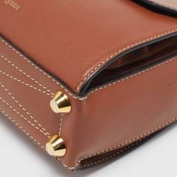 Pre Owned Alexander McQueen Brown Leather and Suede Flap Crossbody Bag