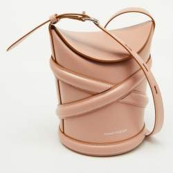 Alexander McQueen Dusty Pink Leather The Curve Bucket Bag