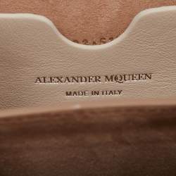 Alexander McQueen White Leather and Tweed Box 19 Shoulder Bag