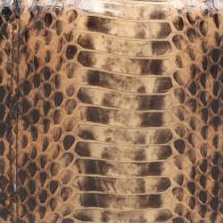 Alexander McQueen Beige Python Leather Skull Clutch