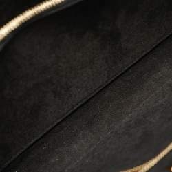 Pre Owned Alexander McQueen Gold Leather Crystal Skull Knuckle Clutch