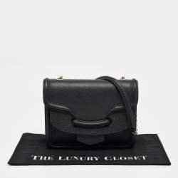 Pre Owned Alexander McQueen Black Leather Heroine Chain Shoulder Bag