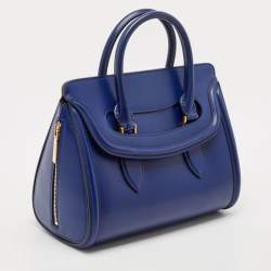 Alexander McQueen Blue Leather Medium Heroine Satchel