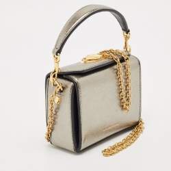 Alexander McQueen Metallic Leather Mini Box Bag