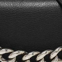 Pre Owned Alexander McQueen Black Leather Four Ring Shoulder Bag