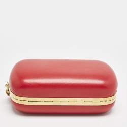 Alexander McQueen Red Leather Dagger Skull Box Clutch