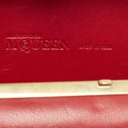 Alexander McQueen Red Leather Dagger Skull Box Clutch