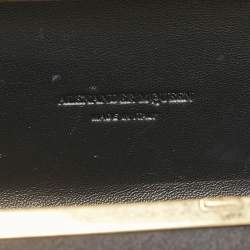 Pre Owned Alexander McQueen Black Satin Skull Knuckle Box Clutch