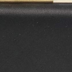 Pre Owned Alexander McQueen Black Satin Skull Knuckle Box Clutch