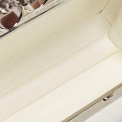 Alexander McQueen White Snakeskin Floral Embellished Knuckle Clutch
