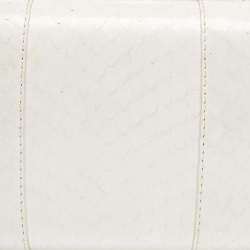 Alexander McQueen White Snakeskin Floral Embellished Knuckle Clutch