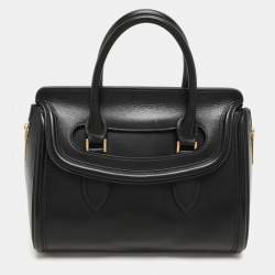 Alexander McQueen Black Leather Medium Heroine Satchel