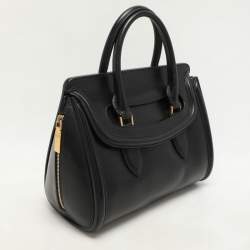 Alexander McQueen Black Leather Medium Heroine Satchel