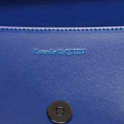 Alexander McQueen Royal Blue Leather Mini Jewelled Knuckle Shoulder Bag